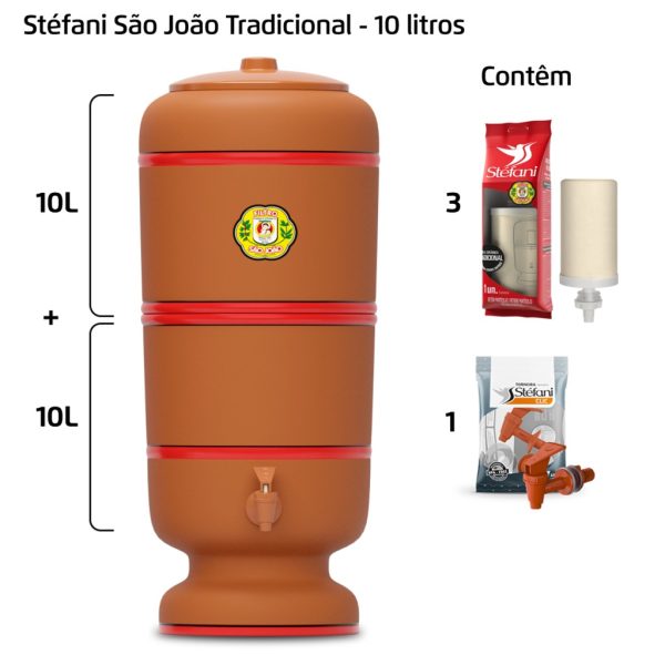Filtro de Barro São João 10L com 3 velas - Imagem 6